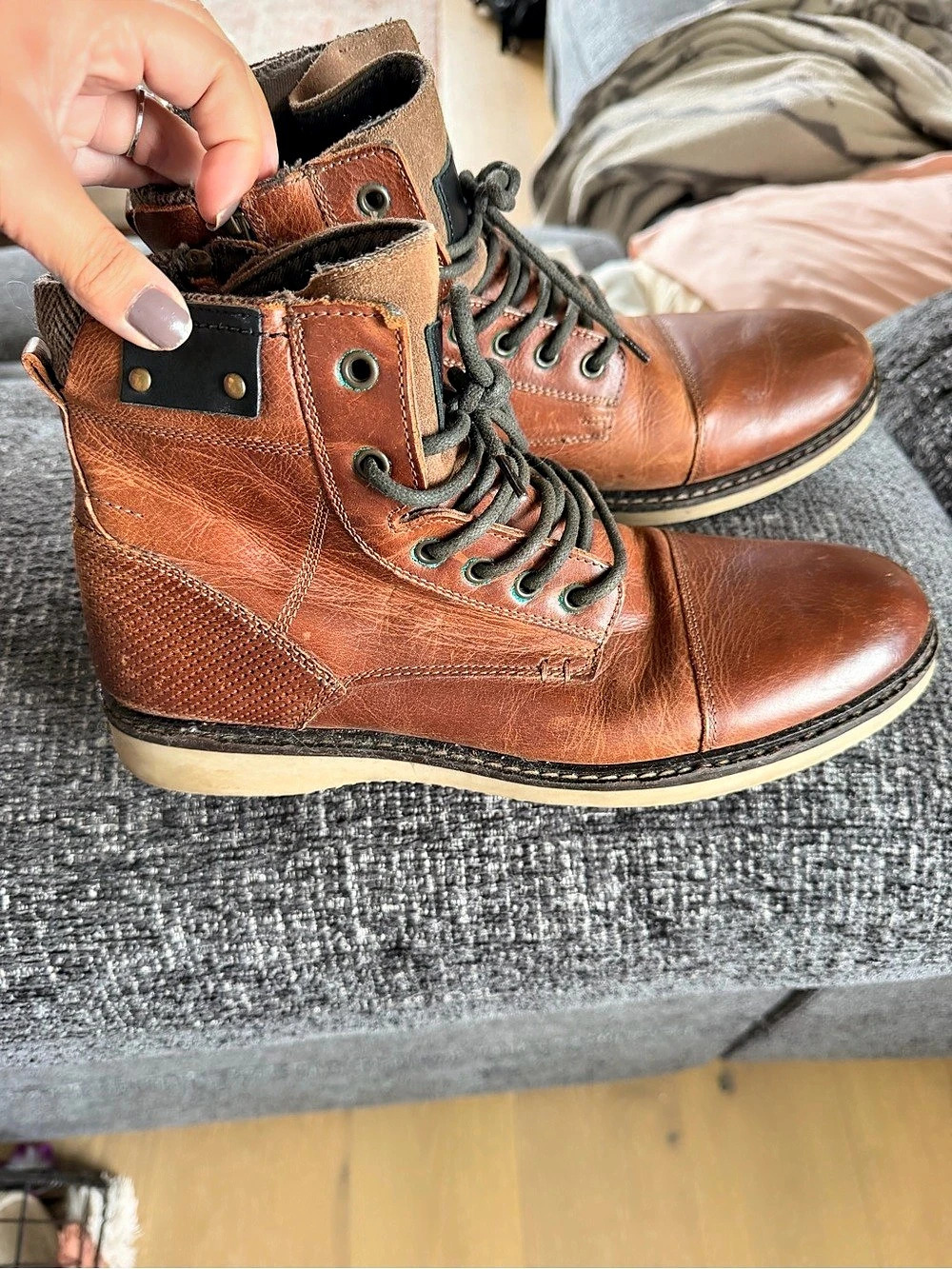 Franco Fortini Wyatt Brown Leather Boots US 10